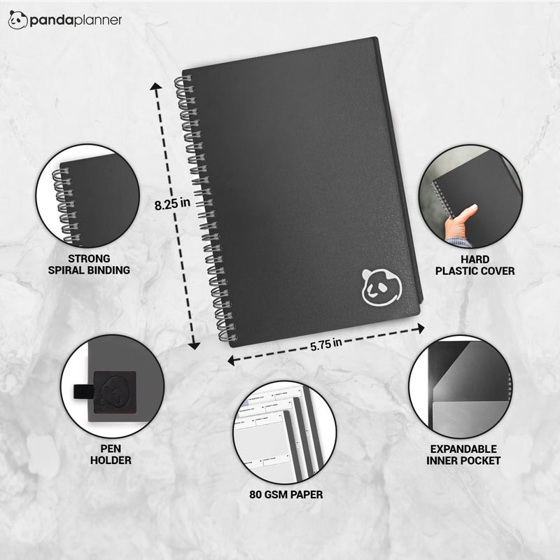 Panda Planner 2026 Undated Weekly Planner â€“ Spiral Bound 5.75" x 8.25" with 52 Weeks, Habit Tracker & Weekly To-Do Lists â€“ Productivity Planner & Academic Organizer for Home, Office & School (Black) - Image 5